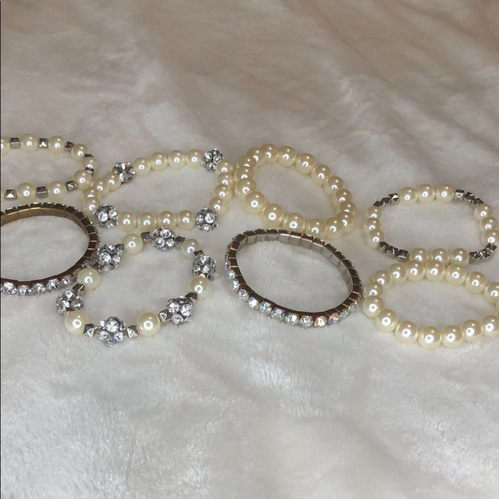 Pearl crystal daimond bracelet with mixing jewelry - Picture 7 of 8